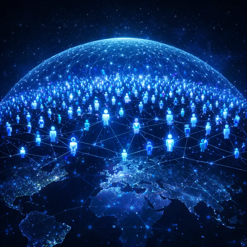 Global community network with thousands of users forming protective shield