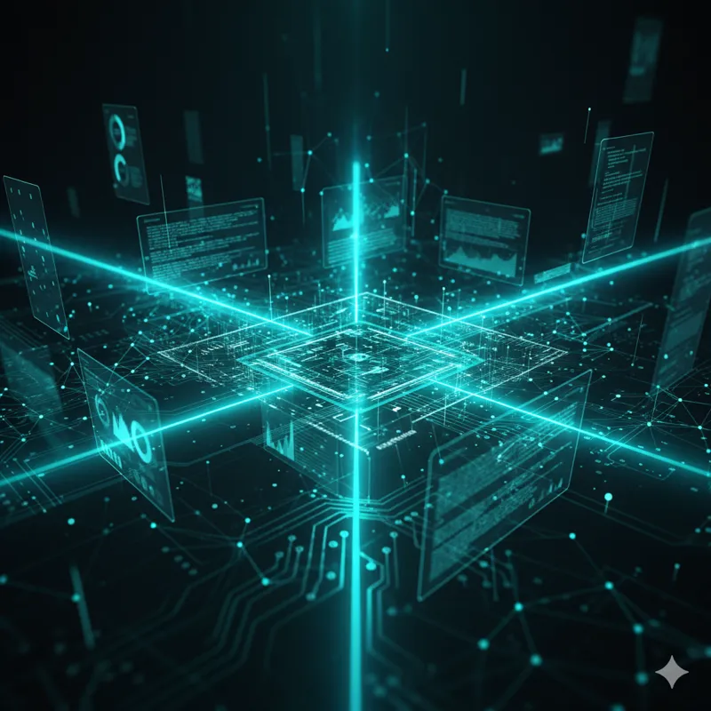 Lightning-fast AI scanning with energy beams analyzing digital domain