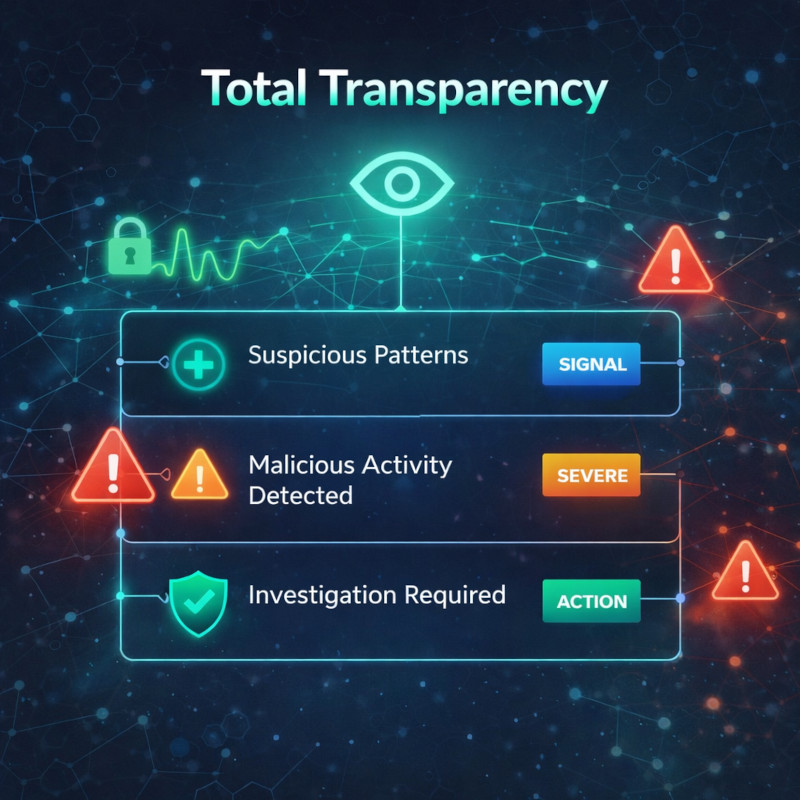 Total Transparency - showing signals, patterns, severity levels and recommended actions